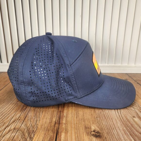 Subaru Gear Colorblock Mountain Snapback Hat Cap Navy Blue Patch Outdoors Hiking - Picture 4 of 11